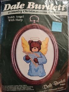 Dale Burdett A Country Christmas Cross Stitch Kit Teddy Angel With Harp CCK258